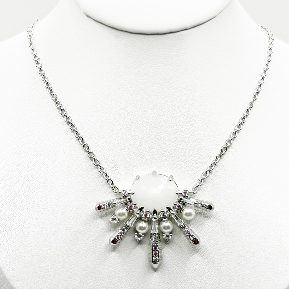 NWT solid Sterling silver, fresh water pearls, rhodium plated necklace 18”